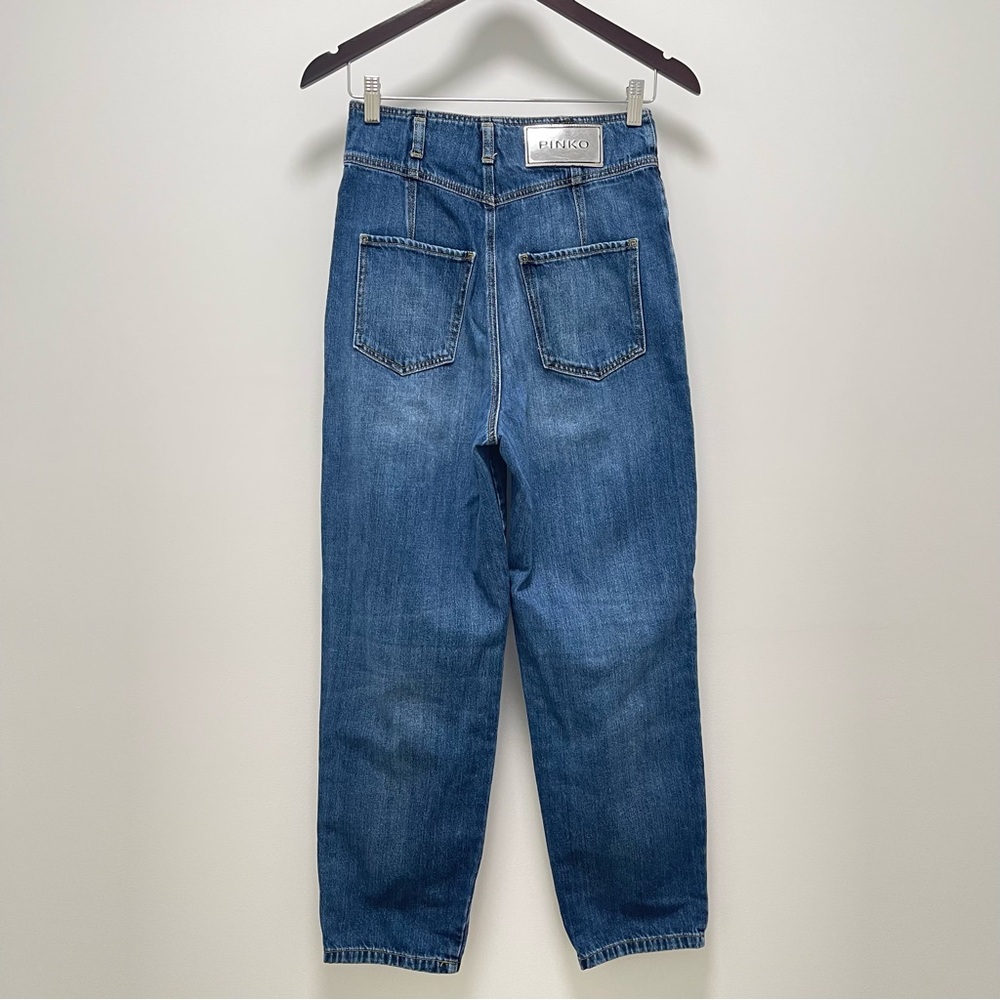 Pinko High Waisted Medium Blue Tapered Jean Size 26 - Picture 7 of 16